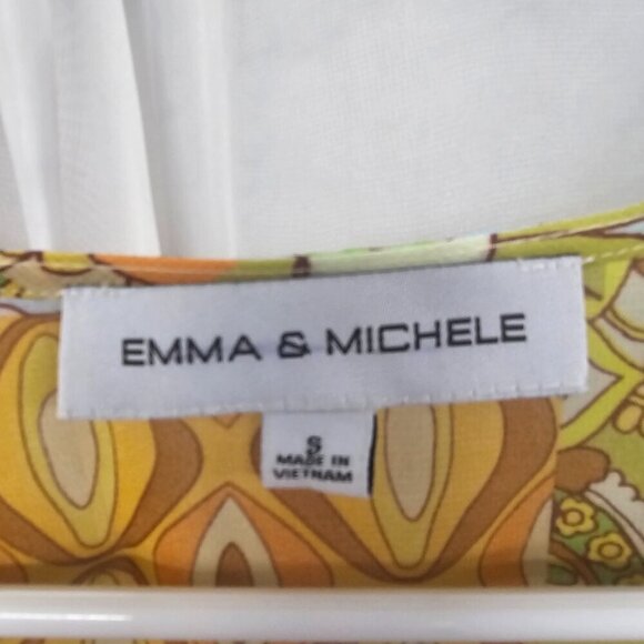 NWOT Emma & Michelle Orange Blue Floral Patchwork Hippie Dress Maxi Boho S - Picture 10 of 13